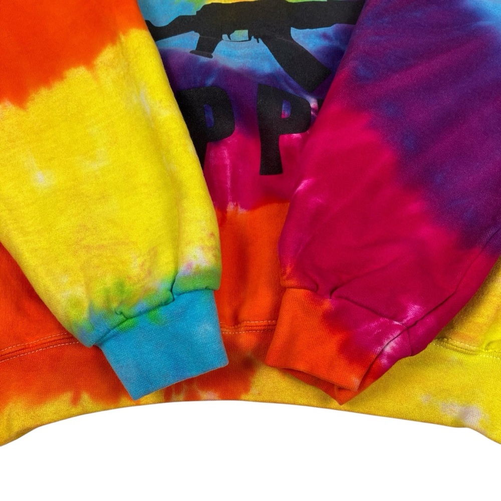 Y2K Man Overboard Band Defend Pop Punk Tie Dye Crew Neck Sweatshirt Hanes - Picture 5 of 16